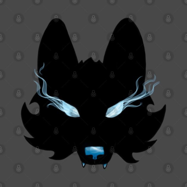 Blue Eyed Black Wolf Mask by Lady Lilac