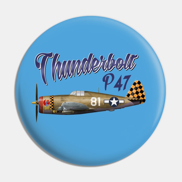 Thunderbolt P-47 Fighter Pin by Spyinthesky