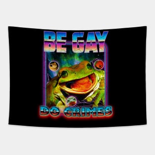 Vintage Frog Crimes Tapestry