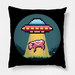 Alien Abduction 8 Bit Pillow