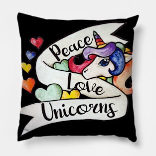 Peace love Unicorns Pillow