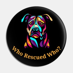 Art Deco Pitbull Rescue T-Shirt Pin