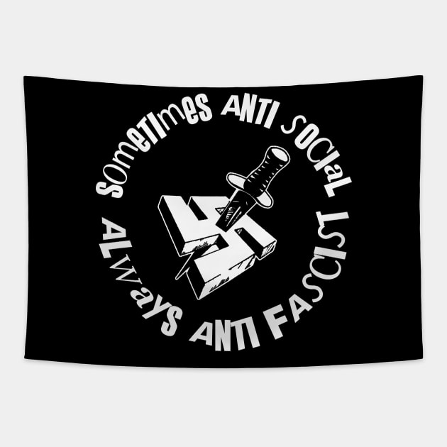 sometimes anti social always anti fascist Tapestry by remerasnerds