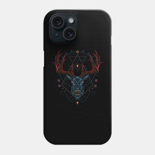 Vector Deer head illustration with ornament Phone Case