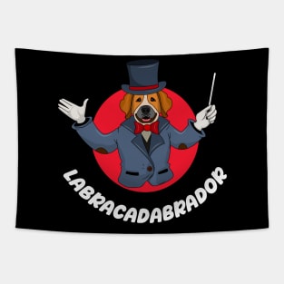 Labracadabrador Funny Labrador Retriever Magician Dog for Dog Lovers Tapestry