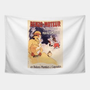 BENZO MOTEUR Automobiles Auto Oil Advertisement by Jules Cheret Vintage French Tapestry