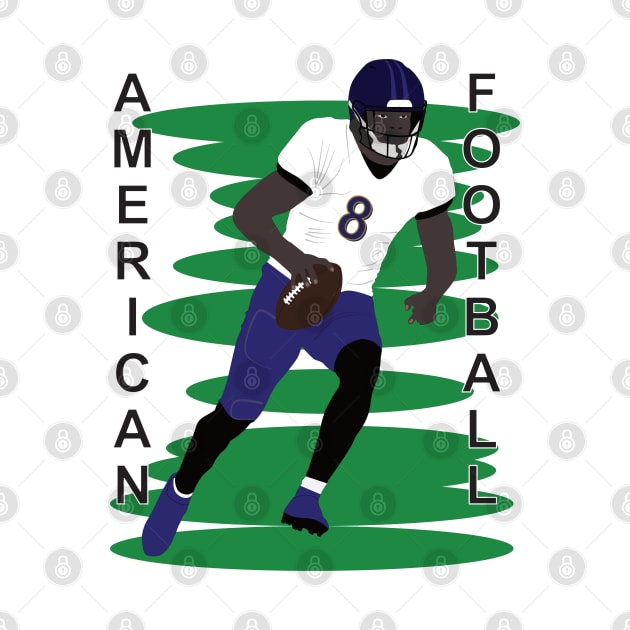 American football player in action by GiCapgraphics