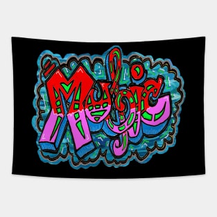 Music Graffiti Urban Tag 2  by LowEndGraphics Tapestry