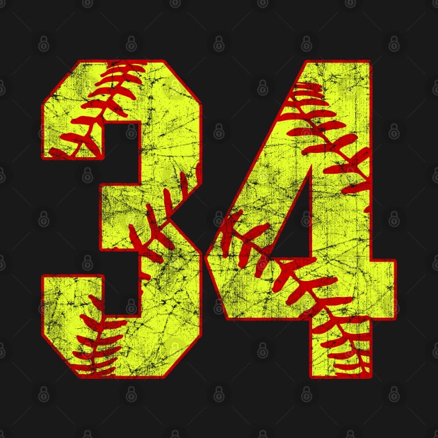 Fastpitch Softball Number 34 #34 Softball Shirt Jersey Uniform Favorite Player Biggest Fan by TeeCreations