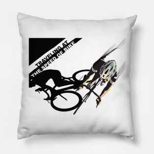 Traveling at the speed of bike retro illustration Pillow