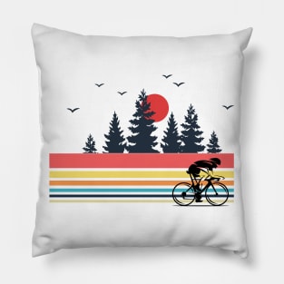 Vintage Retro Bicycle Cycling Mountain Bike Outdoor Cyclist Pillow