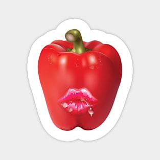 Red 'HOT' Bell Pepper Magnet