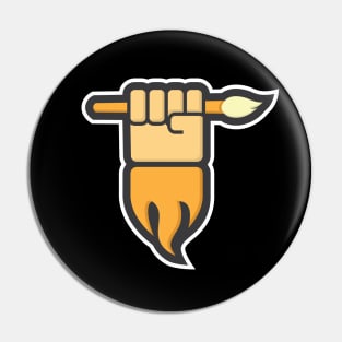 power fist paint brush Pin