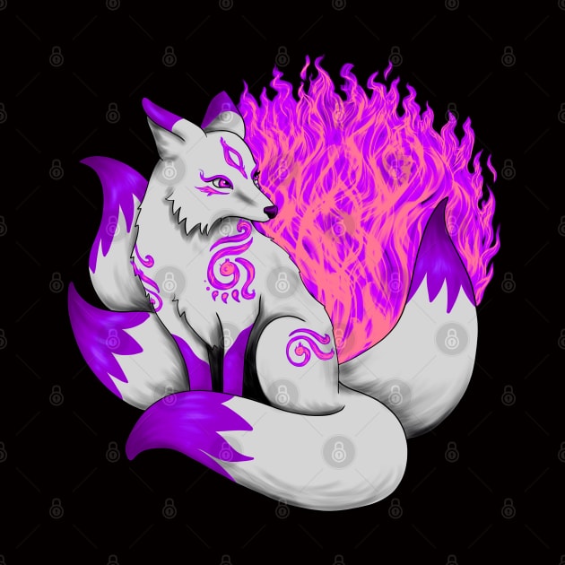 Purple Kitsune Fox by Lady Lilac