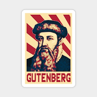 Johannes Gutenberg Retro Magnet