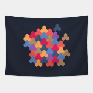 Japanese Style Colorful Mosaic Game Pattern Tapestry