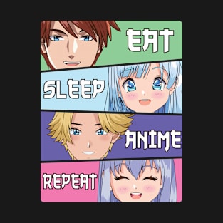 Eat Sleep Anime Repeat T-Shirt