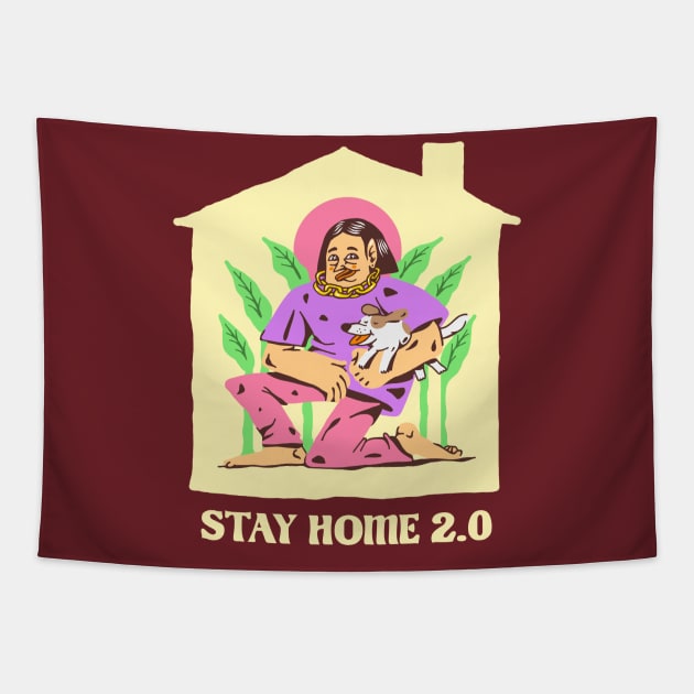 stay home 2.0 Tapestry by elrodro