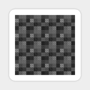 Small Silver and Black Vintage Art Deco Quilt Pattern Magnet