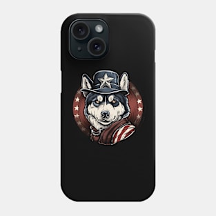 Patriotic Siberian Husky Phone Case