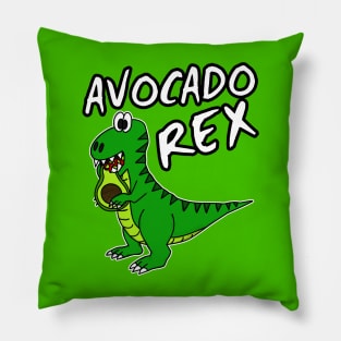 Avocado Rex Dinosaur T-Rex Healthy Eating Vegan Pillow