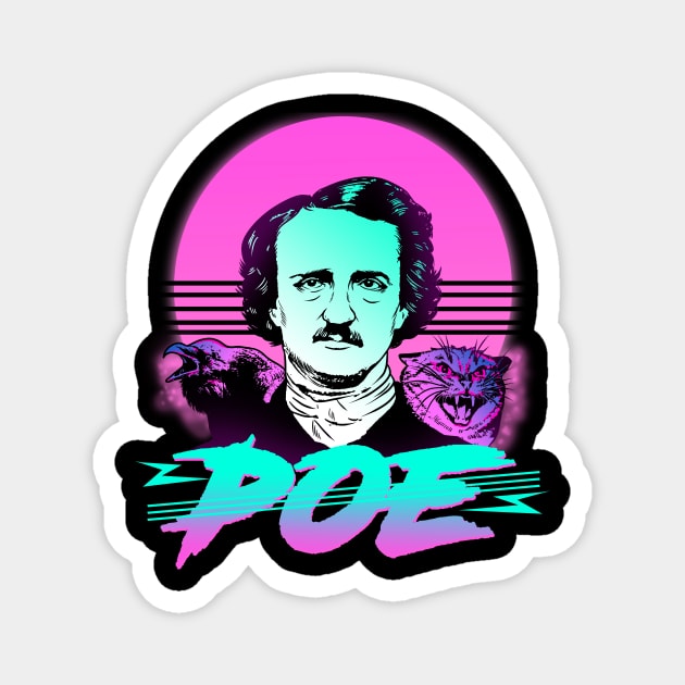 Poe Retrowave Magnet by absolemstudio