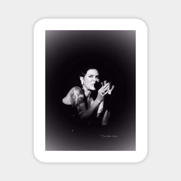 Beth Hart - Portrait - Black and White - Vignette Magnet by davidbstudios