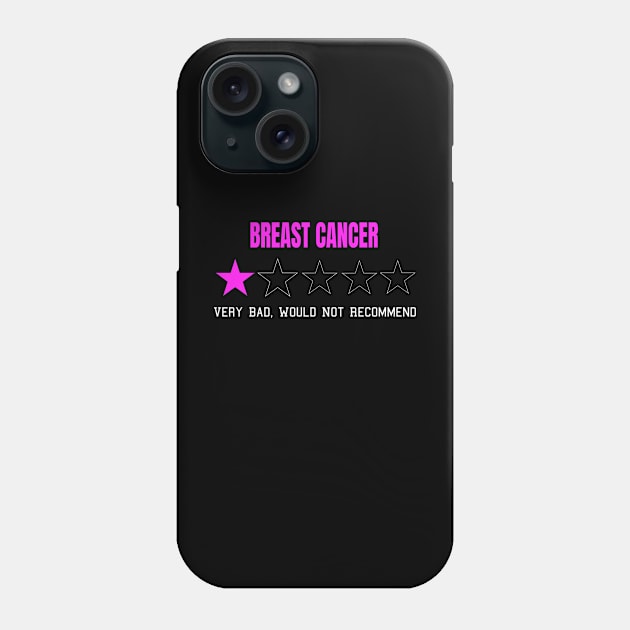 Breast Cancer Very Bad Would Not Recommend One Star Rating Phone Case by MerchAndrey