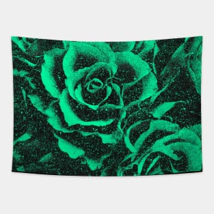 green roses face mask women floral flower vintage pattern mask Tapestry