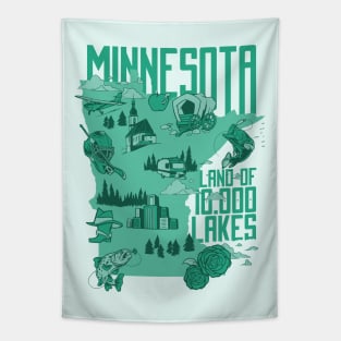 Minnesota Land of 10,000 Lakes // Land of Ten Thousand Lakes Tapestry