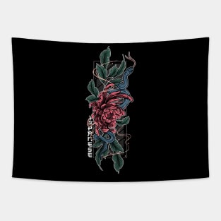 Japanese Flower Tattoo Tapestry