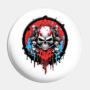 Cyberpunk Skulls Squad futuristic comic pop art poster Pin