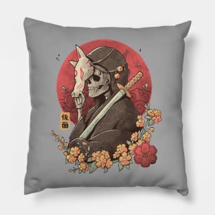Oriental Death - Skull Sword Flowers Gift Pillow