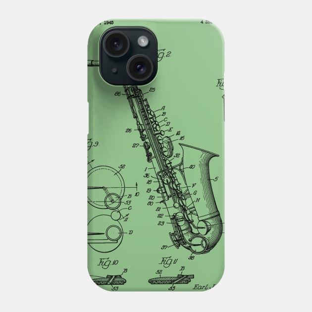 Saxophone Patent 1949 Phone Case by Joodls