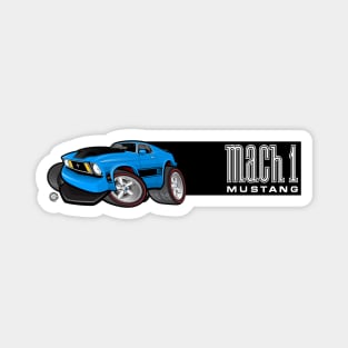 Mach 1 Blue with Black Stripe Magnet