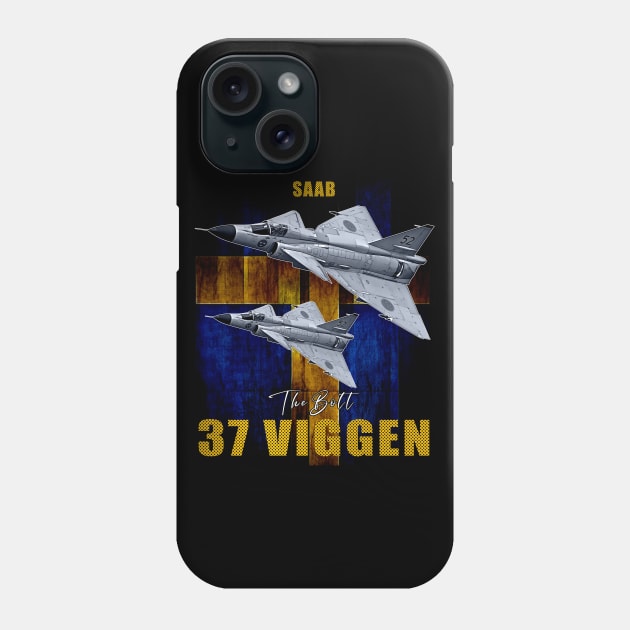 Saab 37 Viggen Swedish Multi Combat Aircraft Phone Case by aeroloversclothing