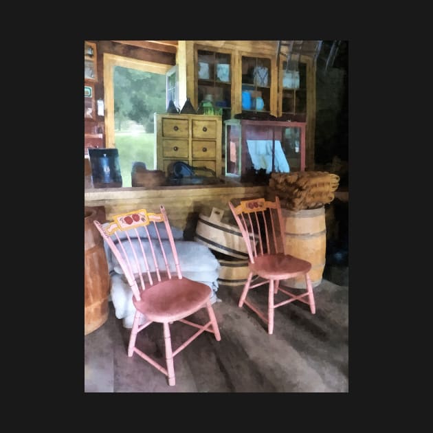 Two Pink Chairs in General Store by SusanSavad