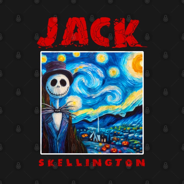 Jack Skellington in starry night by FUN GOGH