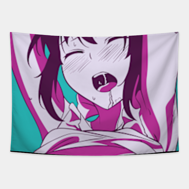 Ahegao Anime Girl Vaporwave Aesthetic Hentai Waifu Material Lewd Ecchi Manga T Ahegao 