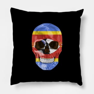 Swaziland Flag Skull - Gift for Swazilander With Roots From Swaziland Pillow