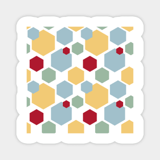 Yellow Red Blue Green Honeycomb Geometric Pattern Magnet