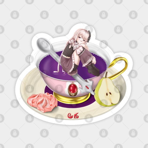 Ui Tamaki in a Teacup Magnet by Antonydraws