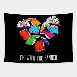 I'm With The Banned Heart Readers I Read Banned Books Tapestry