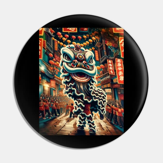 Lion Dance, Lion Dance in the Streets Pin by WorldByFlower