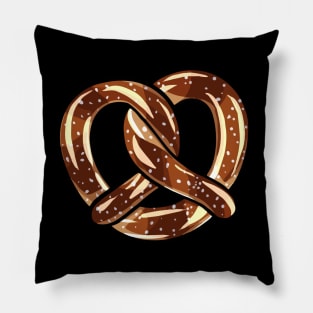 cute pretzel digital illustration Pillow