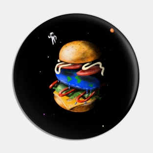Flat Earth Burger Pin