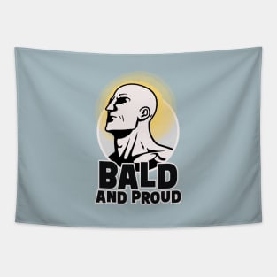 Bald and Proud || Bald Man Illustration Tapestry