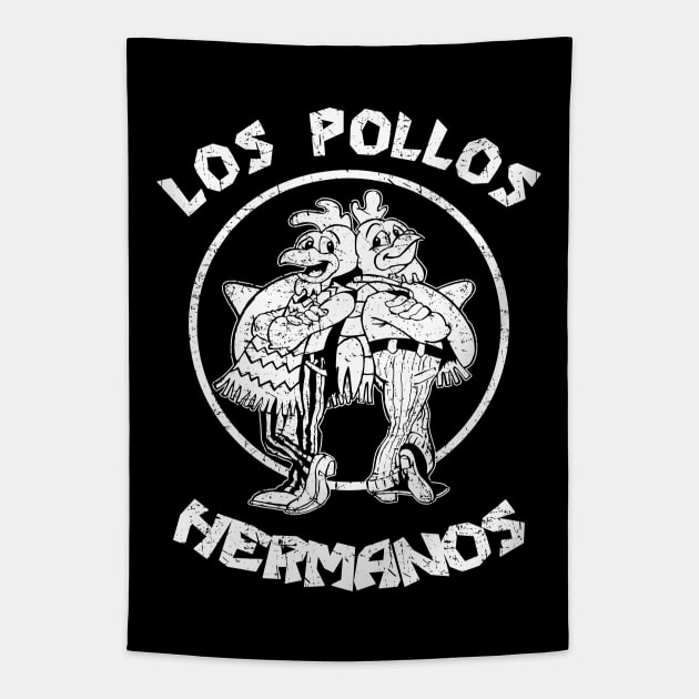 Los Pollos Hermanos - Black and White - Distressed Tapestry by Barn Shirt USA