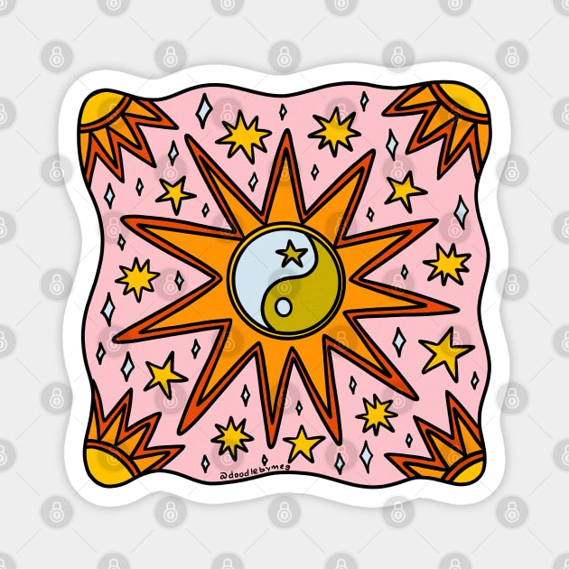 Yin Yang Sun Magnet by Doodle by Meg