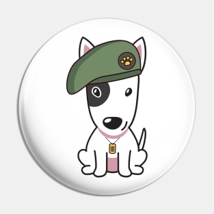 Green Beret Bull Terrier Pin